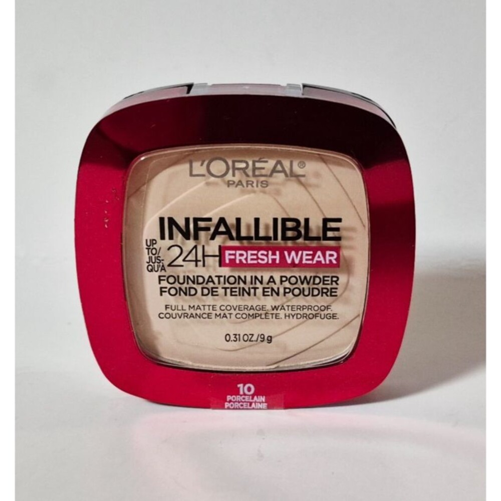 L'oreal Infallible 24H FRESH WEAR Full Matte Coverage Powder 10 PORCELAIN ~ NEW